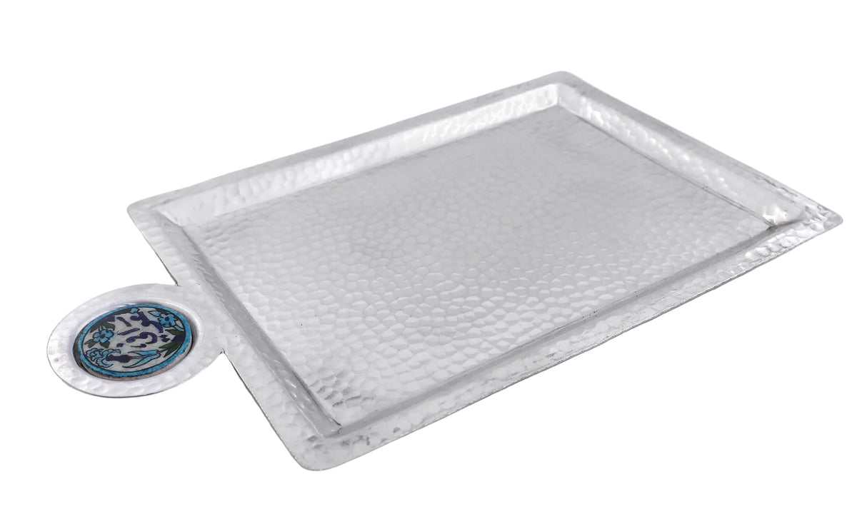 Tray Hand Hammered Aluminum with Qishani