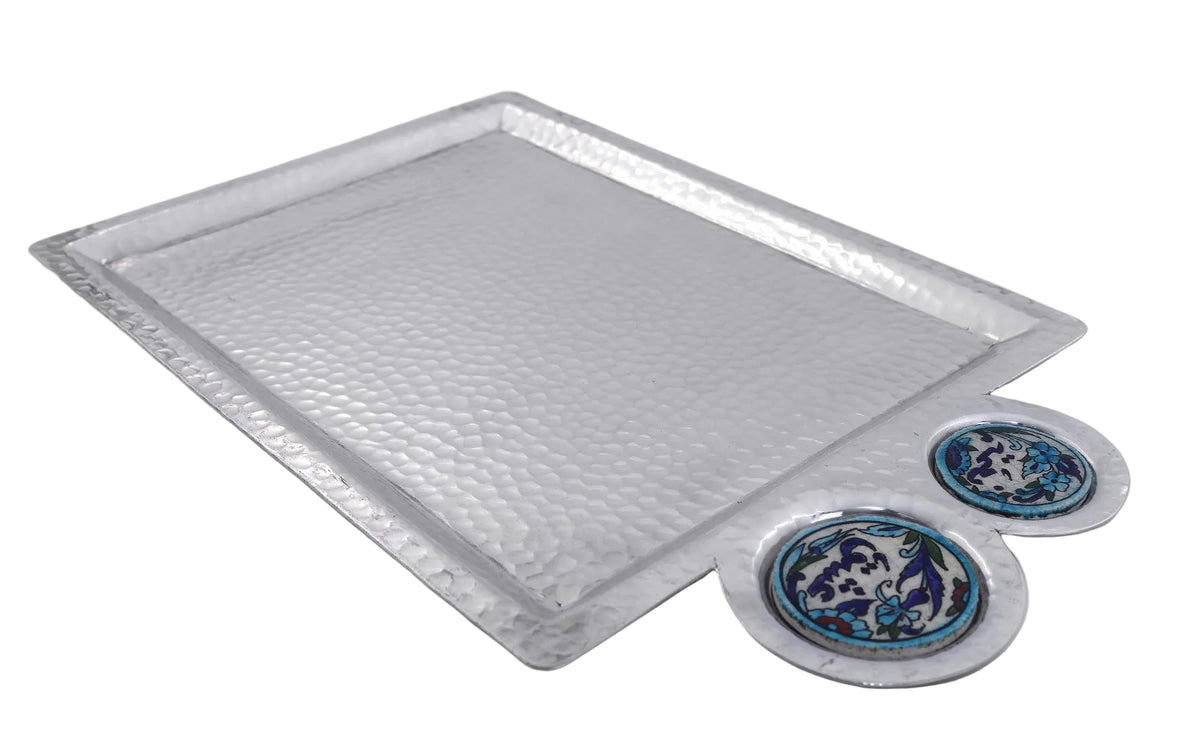 Tray Hand Hammered Aluminum with Qishani
