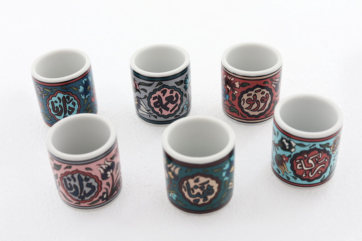 Small Hand Painted Cup (6 Pcs)