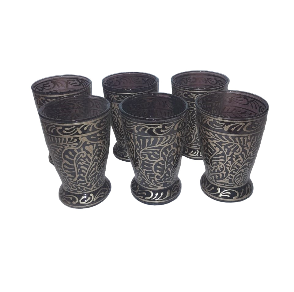 Hand Blown Hand Painted Conique Glass (6pcs)