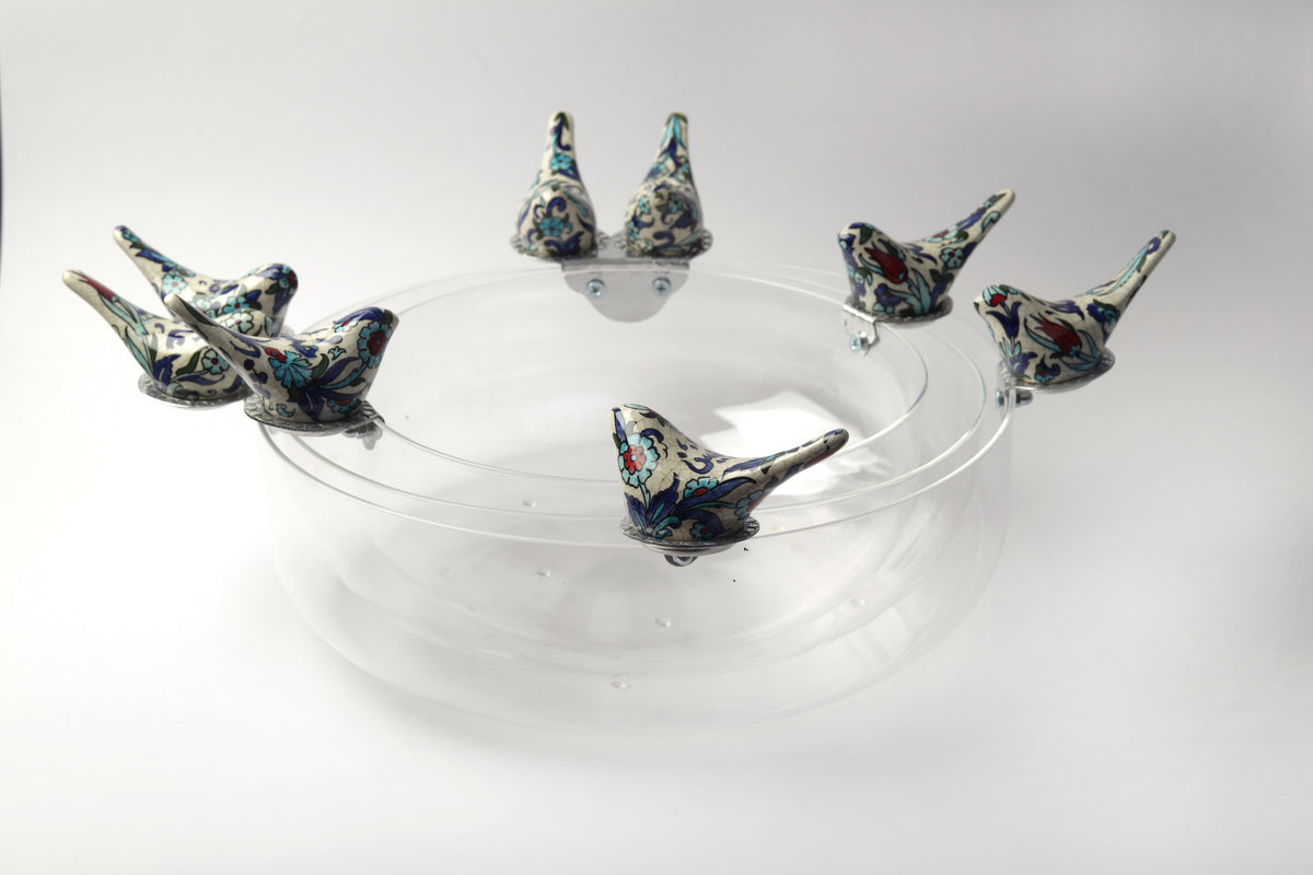 Salad Handmade Bowl Plexi with Birds Qishani