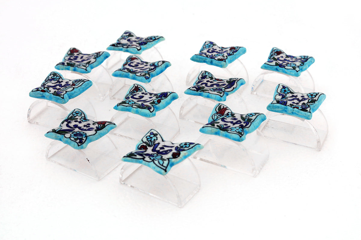 Set 12 Napkin Rings Plexi with Qishani