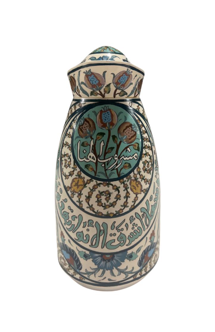 Thermos White Hand Painted Calligraphy (1Liters)/PCS