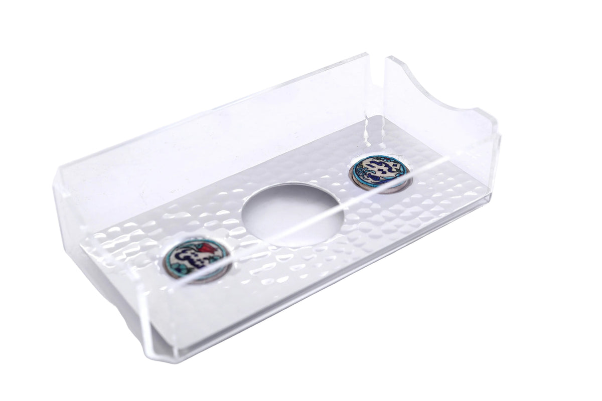 Tissue Box Plexi with Cover Hand Hammered with Qishani (D24.5W12.5H5cm)