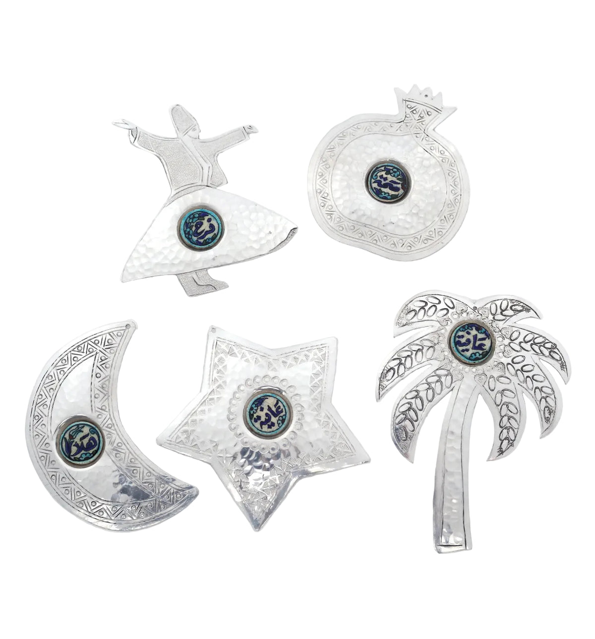 Set 5 Pcs Decoration Hand Hammered Aluminum with Qishani (H15cm)