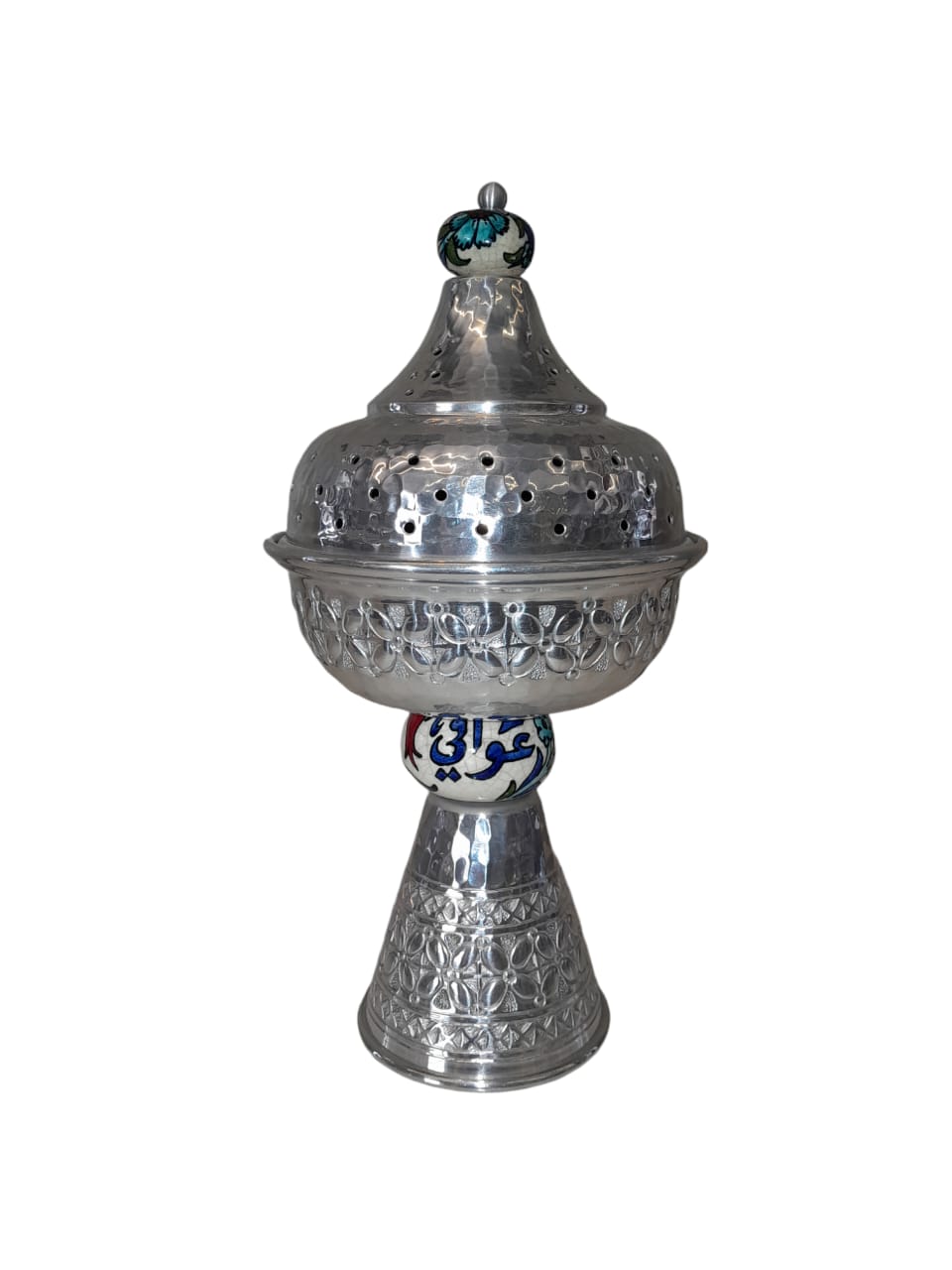 Mabkhara Trophy Hand Hammered Aluminum with Qishani (D14H28cm)