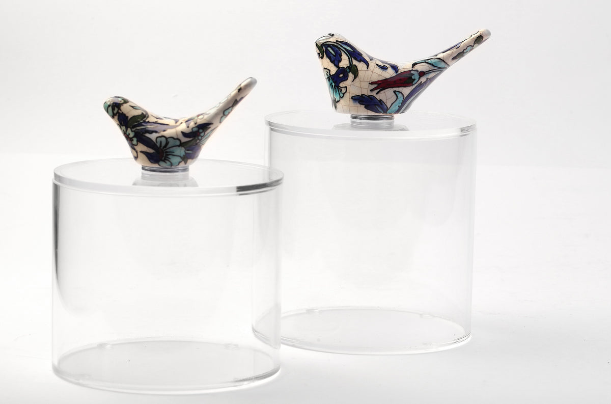 Set 2 Boxes Plexi with Bird Qishani