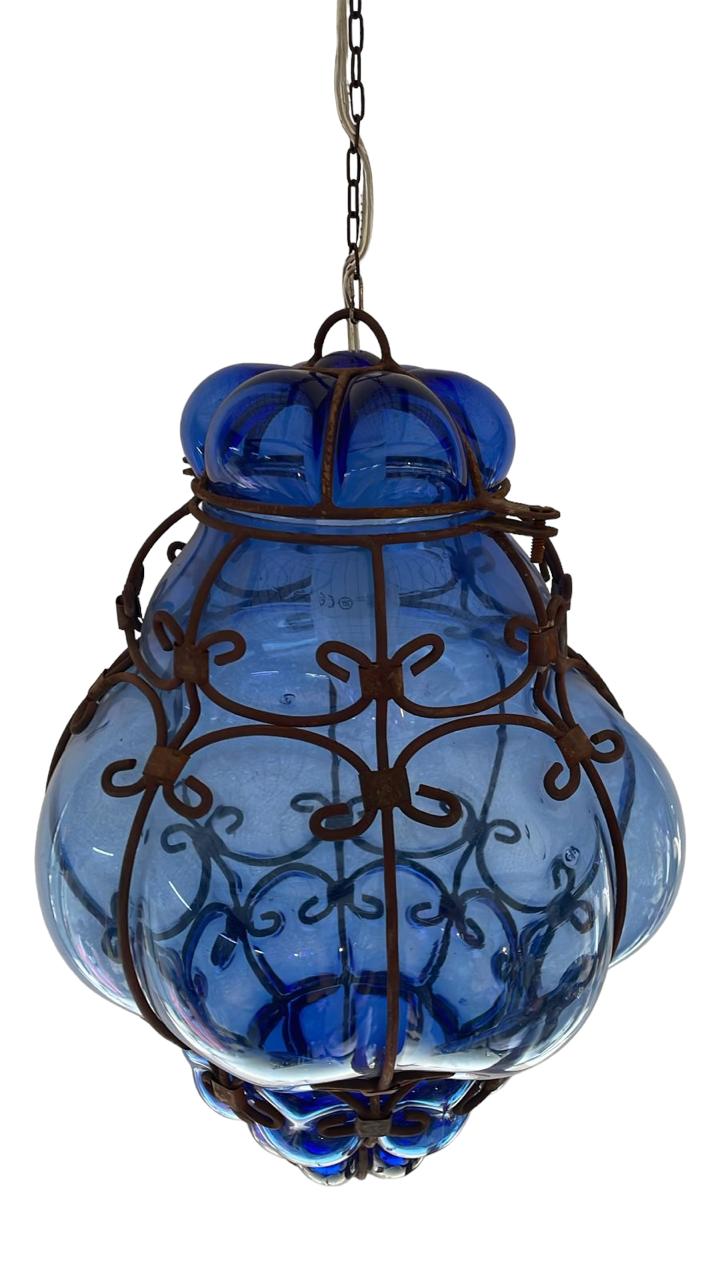 Lamp Hand Blown Glass With Metal (25*35cm)