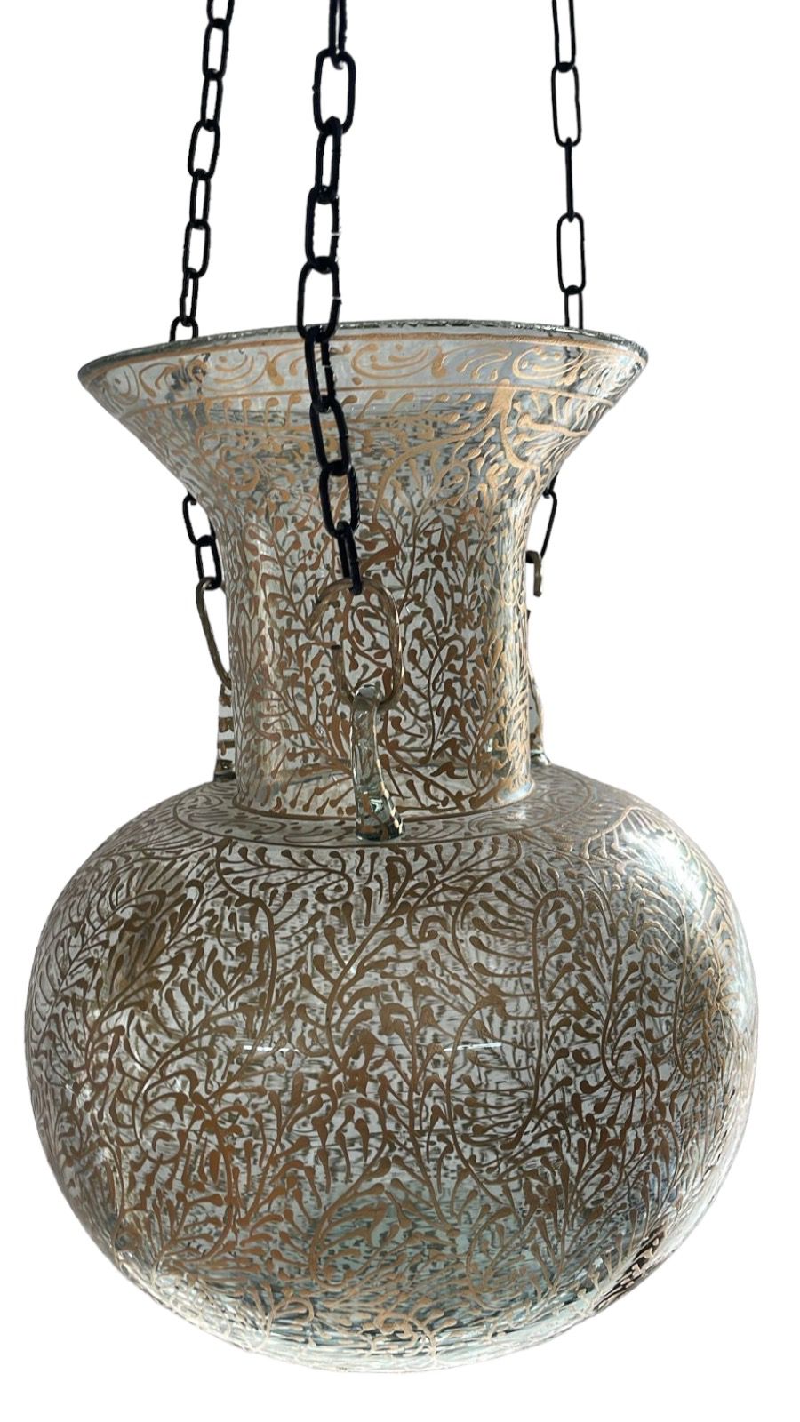 Jar Lamp Hand Blown Glass with Aghabani (32*27cm)