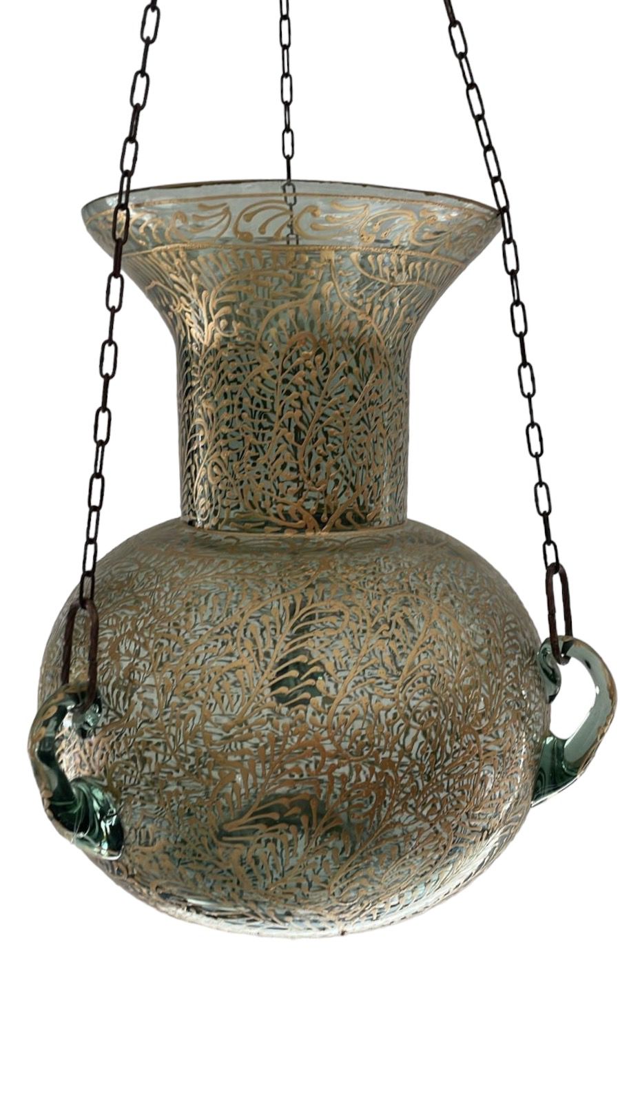 Jar Lamp Hand Blown Glass with Aghabani (32*27cm)