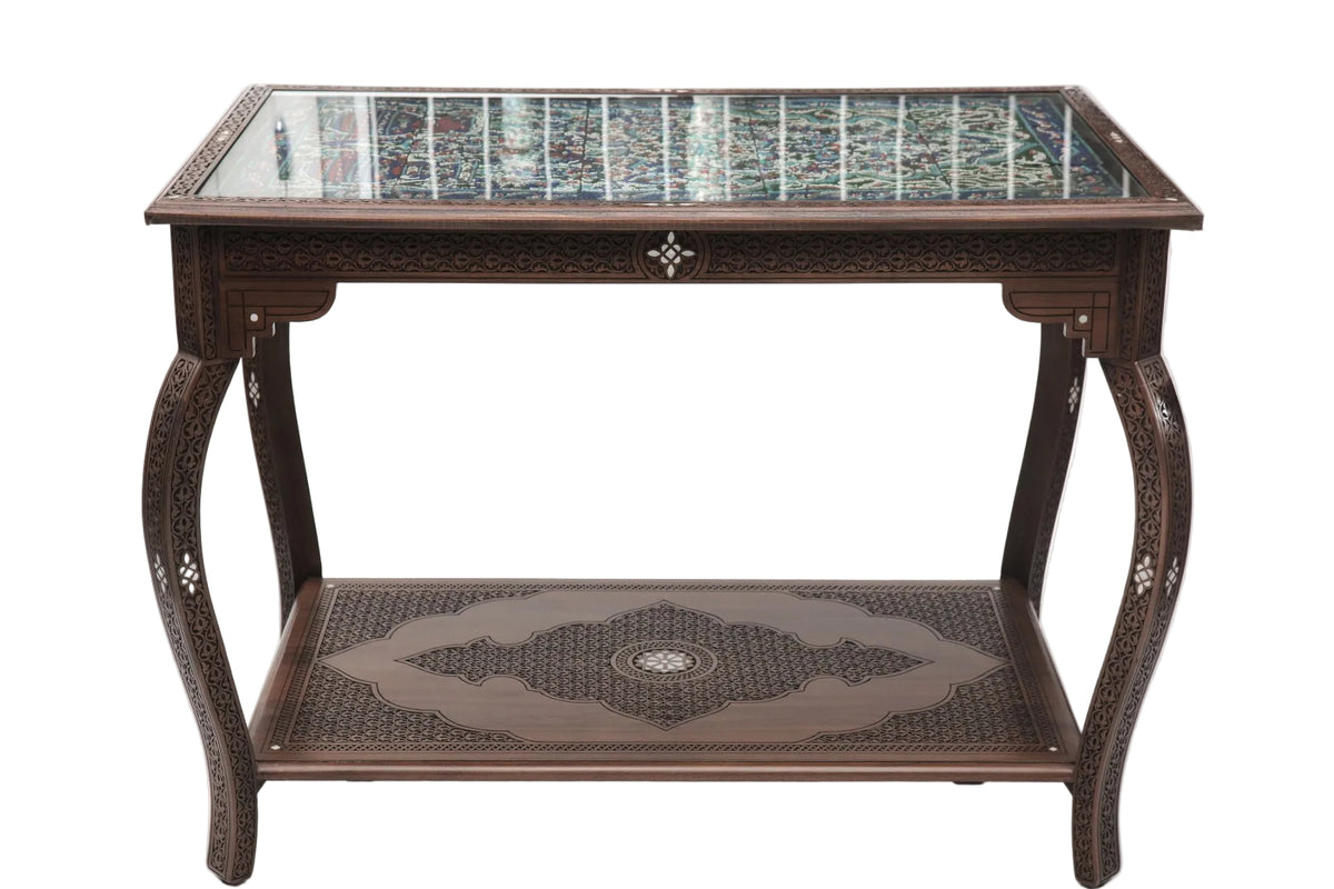 High Table Wood with Antique Enamel Hand Made Top