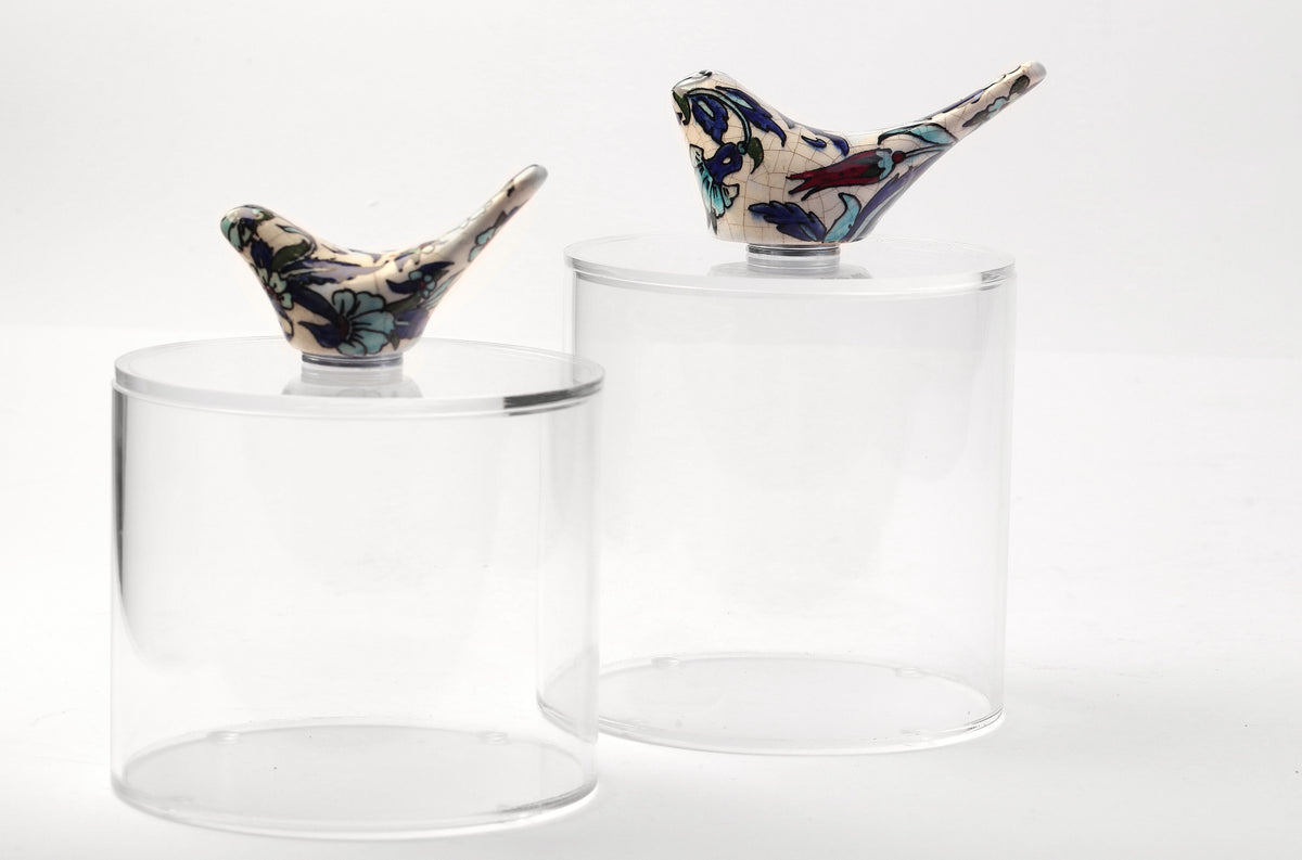 Box Handmade Round Plexi + Bird Qishani
