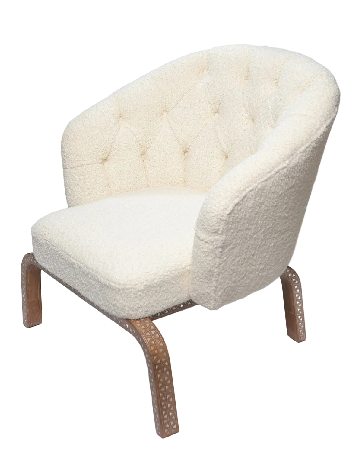 Minotti Arm Chair with 2 Legs Solid Walnut Wood Inlay Seashell Mother Of Pearl With Tin