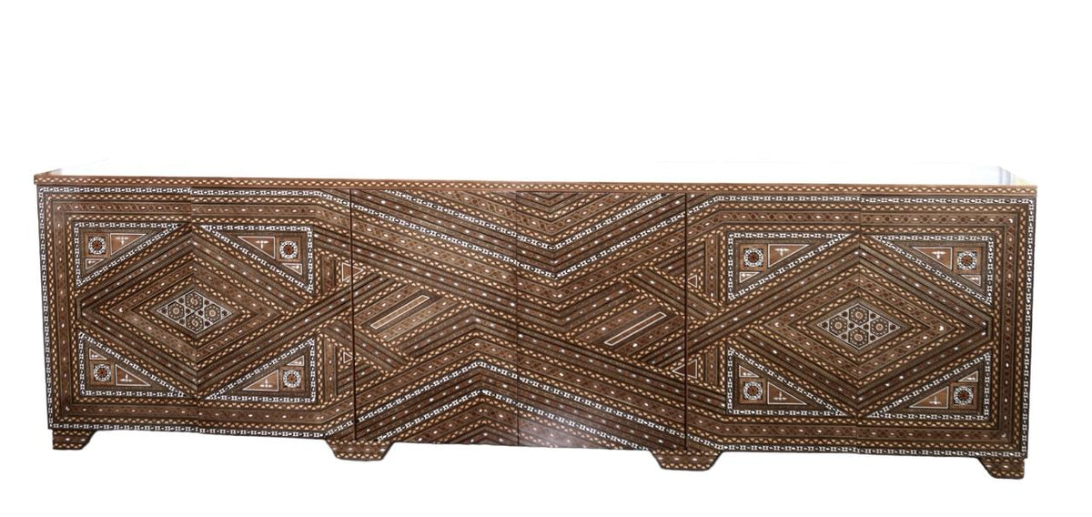 Buffet Natural Wood Marquetry Mosaic