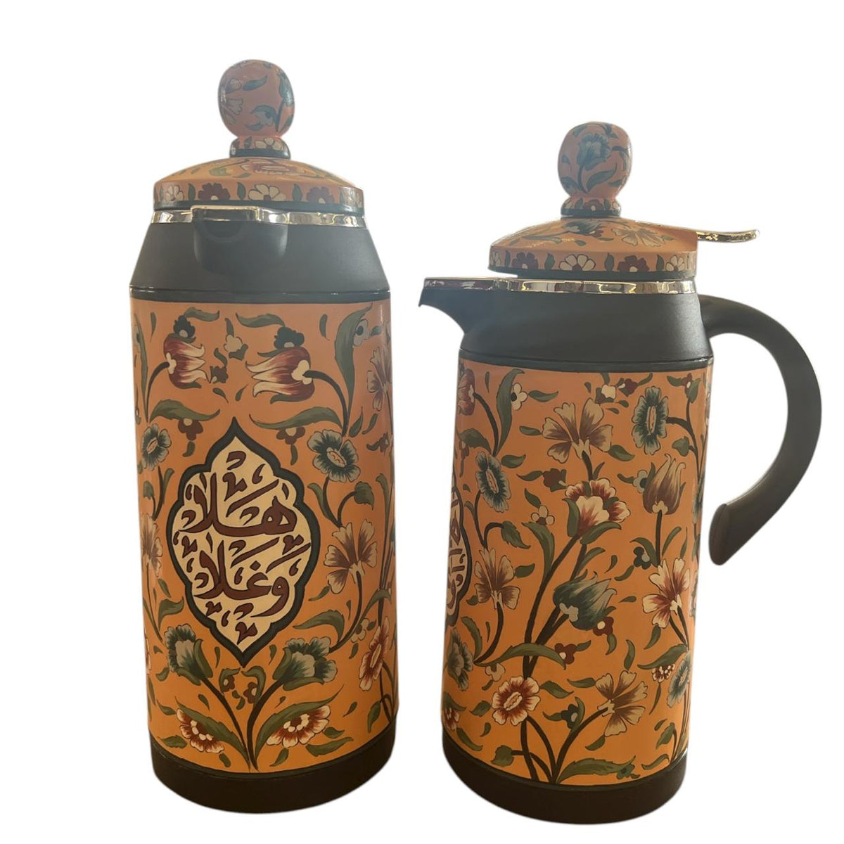 Set 2 Thermos Hand Painted Colored (1L-1.3L)