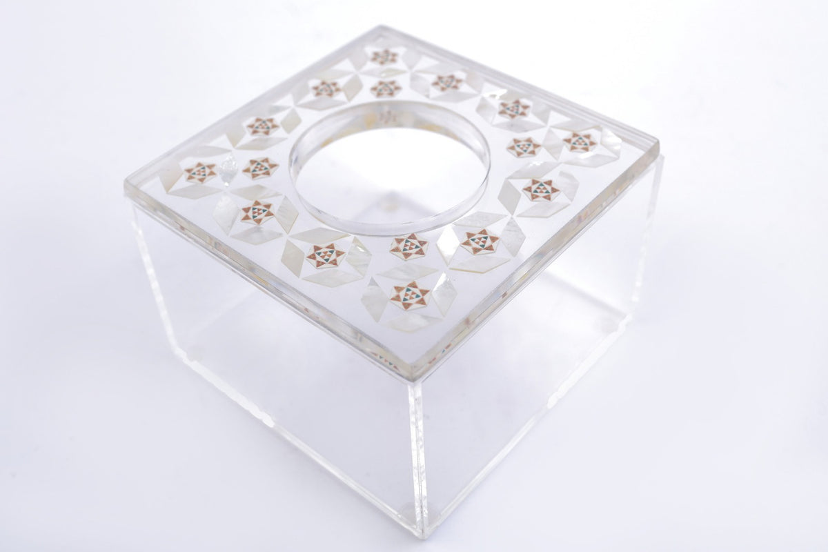 Tissue Box Square Sadaf Plain