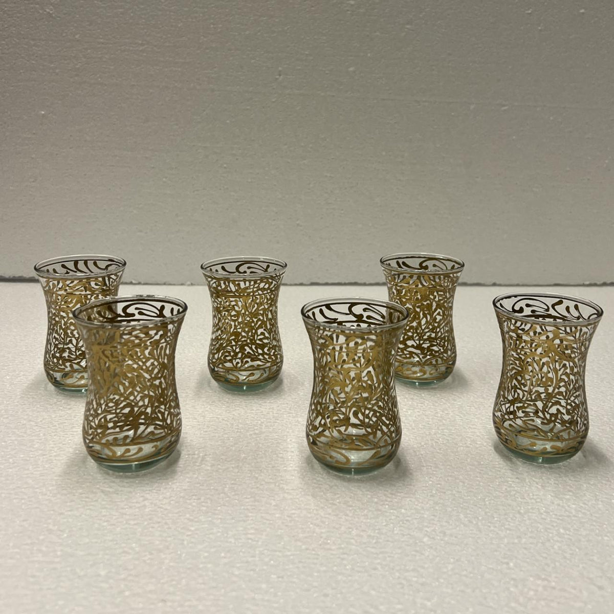 Hand Blown Hand Painted Tea Cup Glass (6pcs)-(D5.5H8cm)