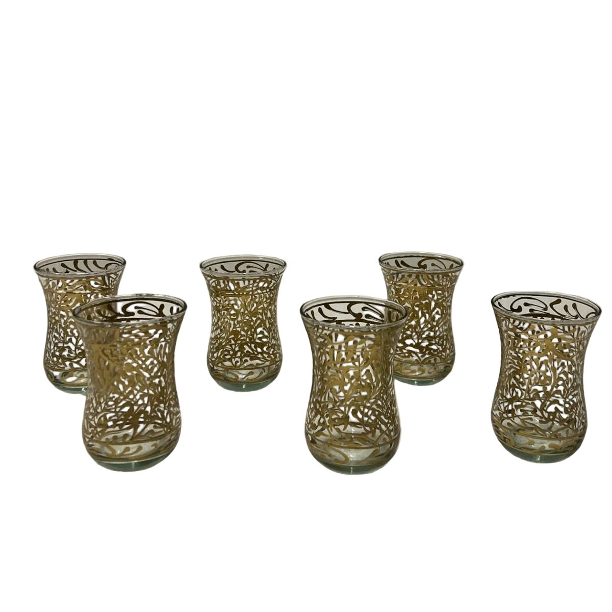 Hand Blown Hand Painted Tea Cup Glass (6pcs)-(D5.5H8cm)