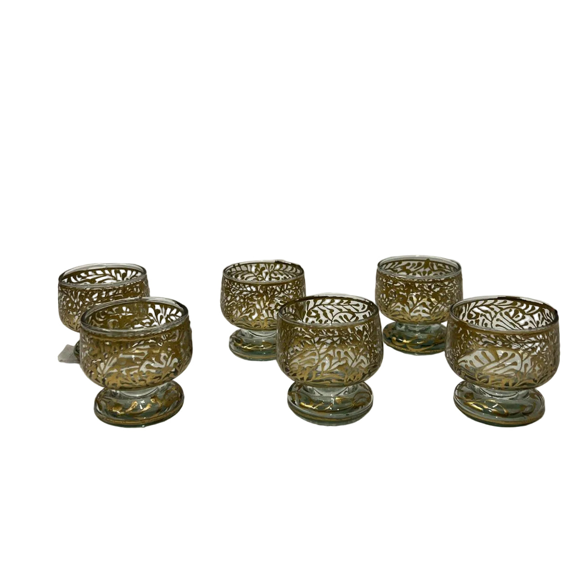 Hand Blown Hand Painted Small Glass Glass (6pcs)-(D5.5H5.5cm)