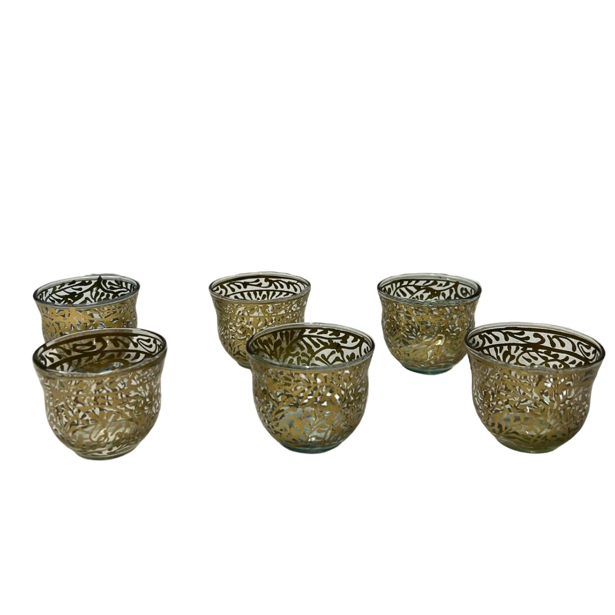 Hand Blown Hand Painted Arabic Coffee Cup (6pcs)-(D6H5cm)