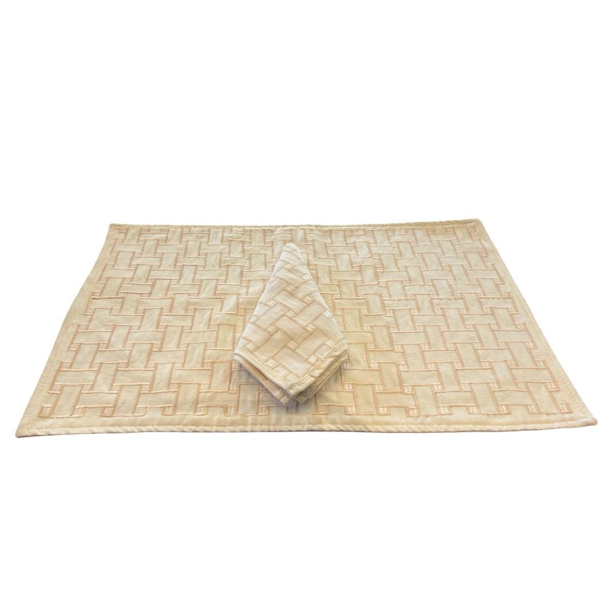 Place Mat + Napkin Parquet Embroided (6)