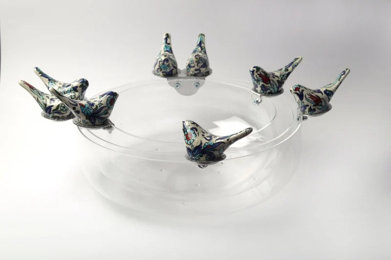 Set 2 Salad Bowls Plexi+ Birds Qishani(D26cm/D32cm)