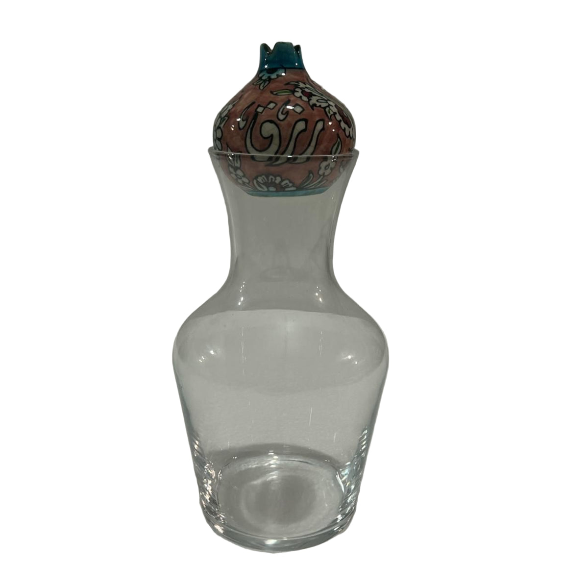 Handmade Big Carafe Glass With Pomegranate Colored Qishani