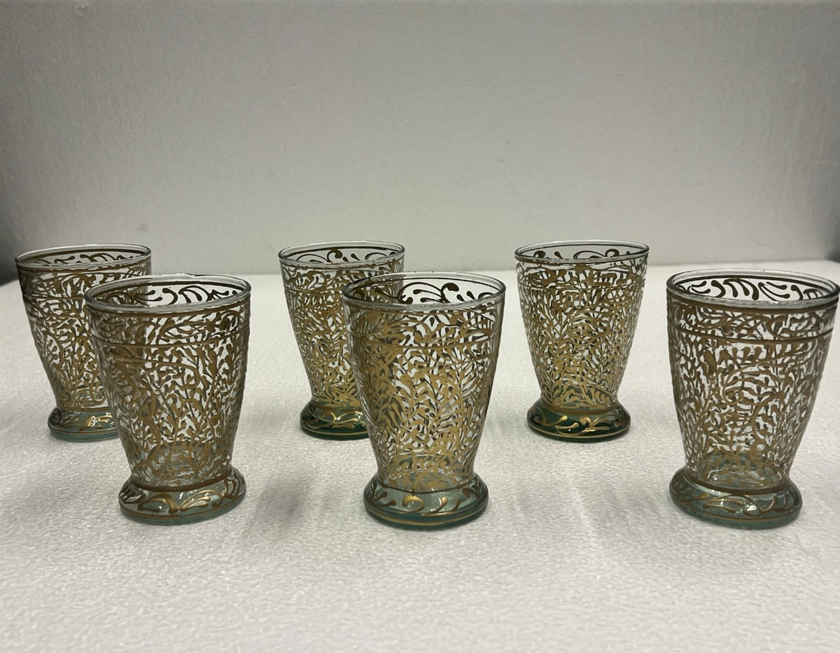 Hand Blown Hand Painted Conique Glass (6pcs)
