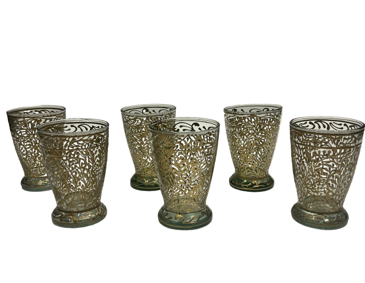 Hand Blown Hand Painted Conique Glass (6pcs)
