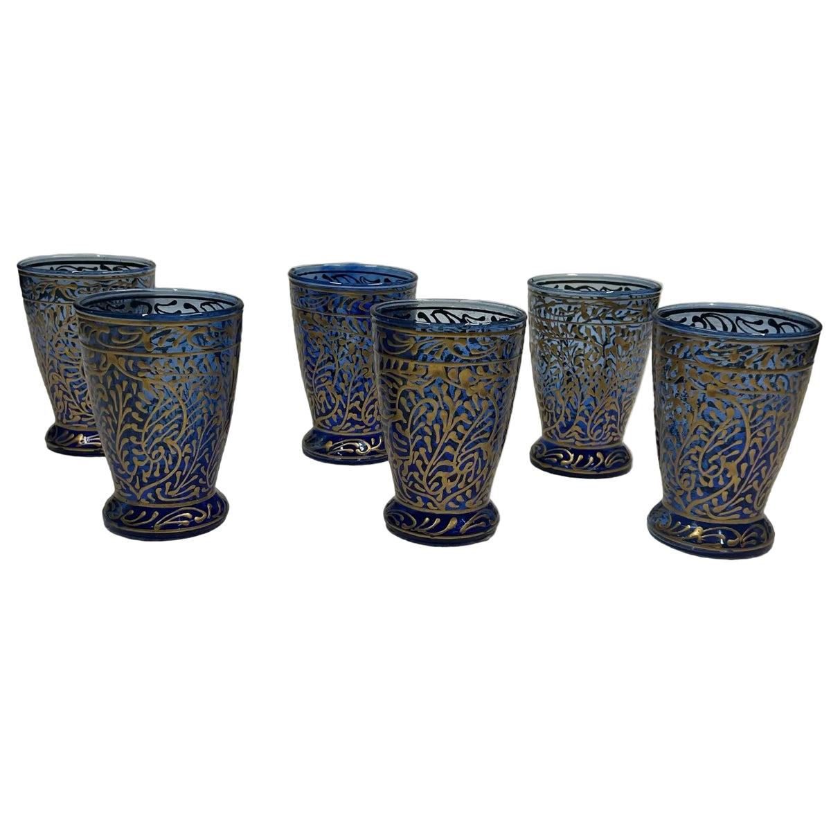 Hand Blown Hand Painted Conique Glass (6pcs)