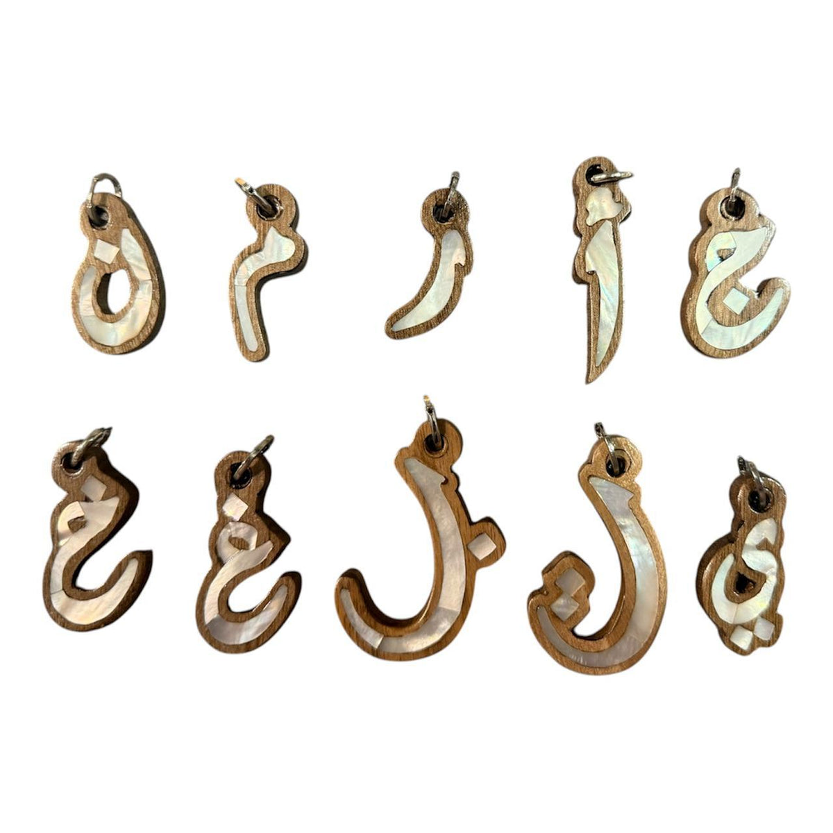 Letters Wood With Inlay Sea Shell Mother of Pearl for Bag Strap