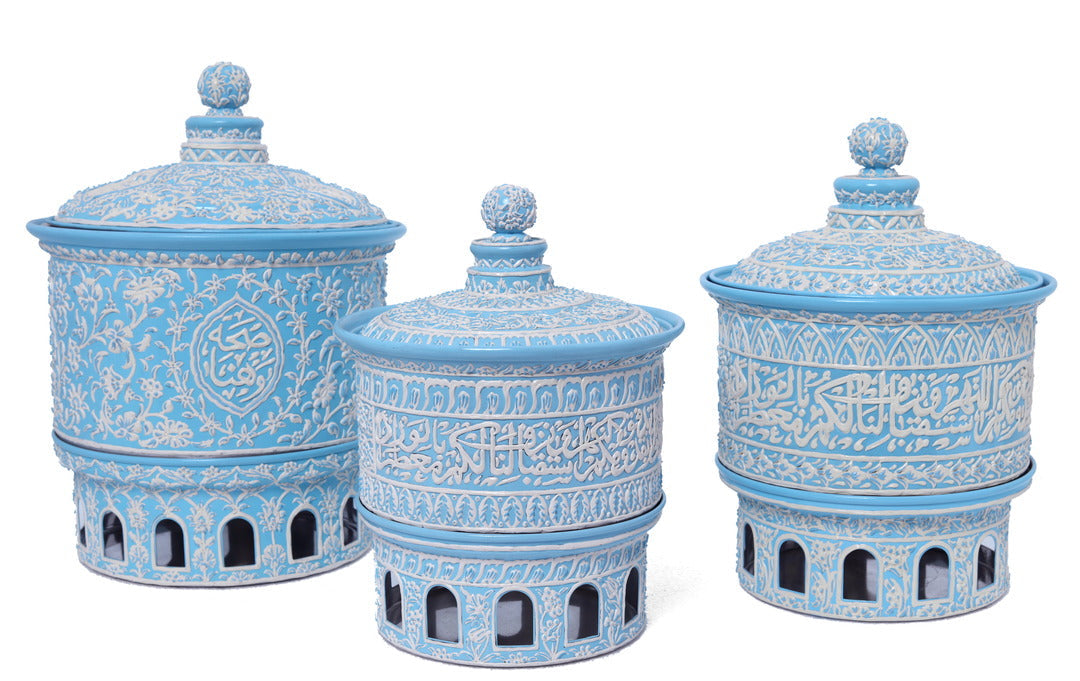 Casserole Hand Hammered Straight Aluminum + Heater White Handmade enamel