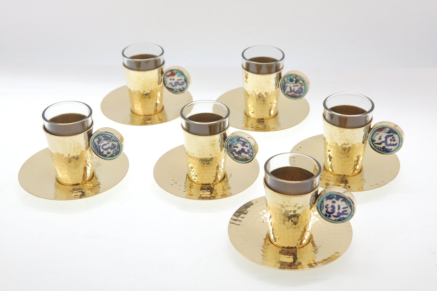 Tea Cup + Plate Handmade with Qishani (6pcs)