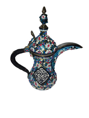 Arabic Coffee Kettle Brass with Handmade Enamels