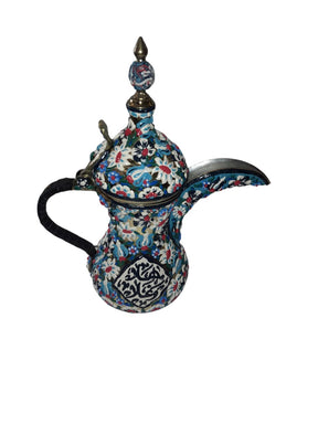 Arabic Coffee Kettle Brass with Handmade Enamels