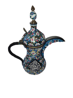 Arabic Coffee Kettle Brass with Handmade Enamels