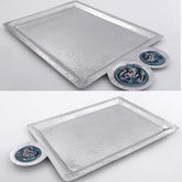 Set 2 Trays Hand Hammered Aluminum with 1 Qishani (34*21cm)/2 Qishani (36*25cm)