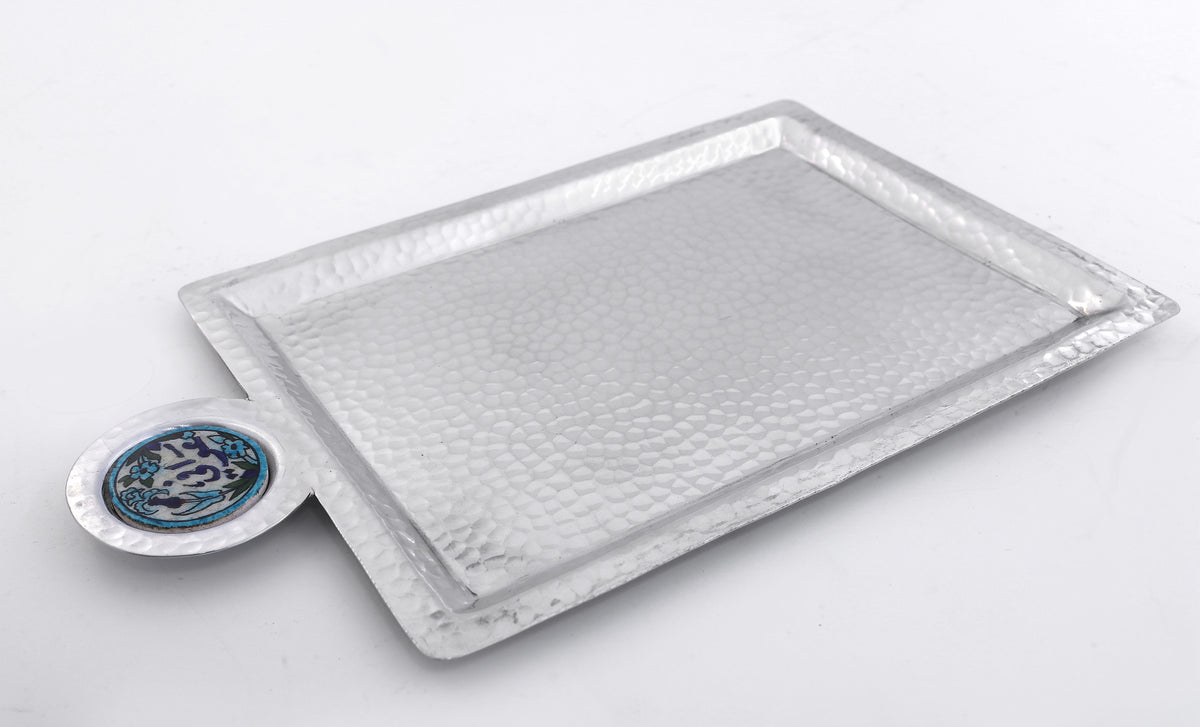 Tray Hand Hammered Aluminum with Qishani