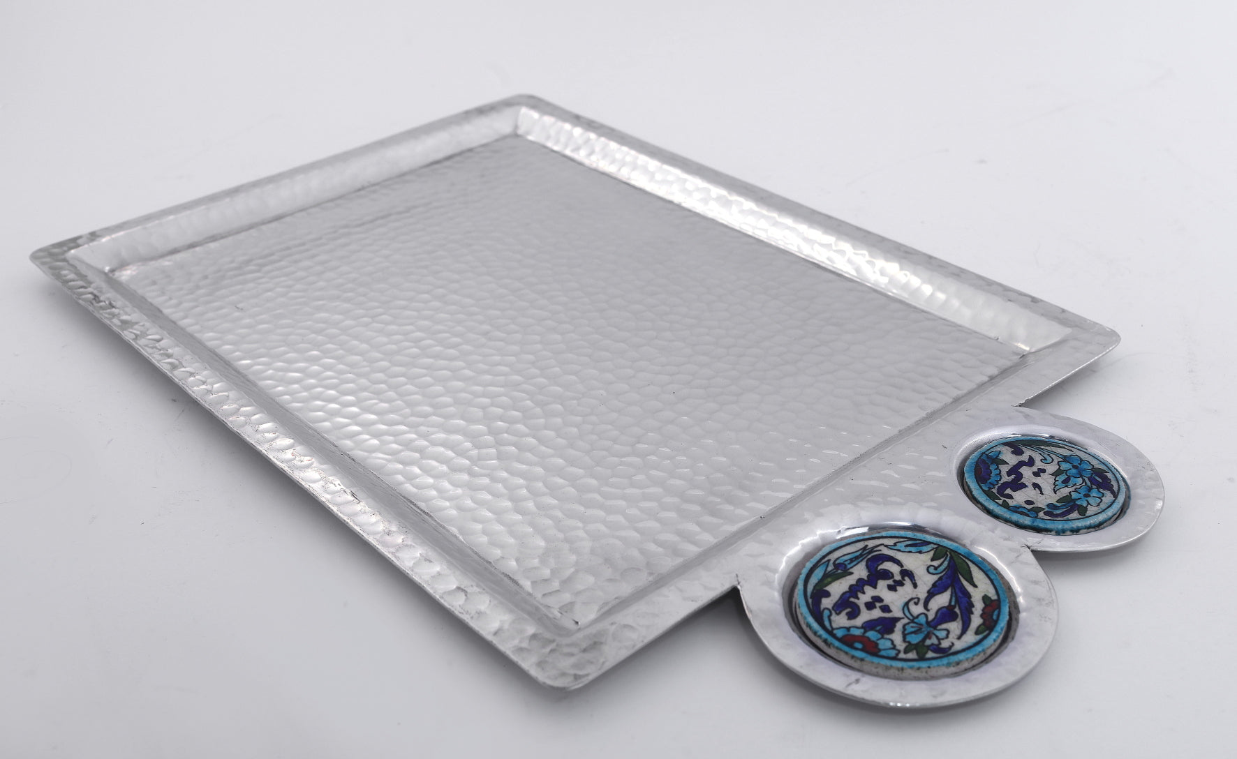Tray Hand Hammered Aluminum with Qishani