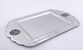 Tray Rectangle Crown Hand Hammered Aluminum with Qishani