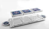 Tray Hand Hammered Aluminum with Plexi Boxes and Qishani