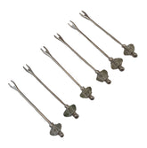 Stick Silver Plated with Hand Blown Glass (6 Pcs)