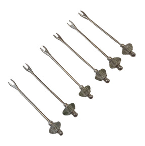 Stick Silver Plated with Hand Blown Glass (6 Pcs)