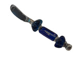 Butter Knife Silver Plated Inlay Hand Blown Glass