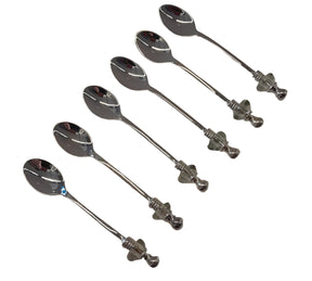 Dessert Spoon Silver Plated Inlay Hand Blown Glass (6pcs)