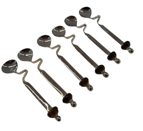 Spoon Curved Silver Plated Inlay Hand Blown Glass (6pcs)