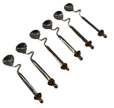 Spoon Curved Silver Plated Inlay Hand Blown Glass (6pcs)