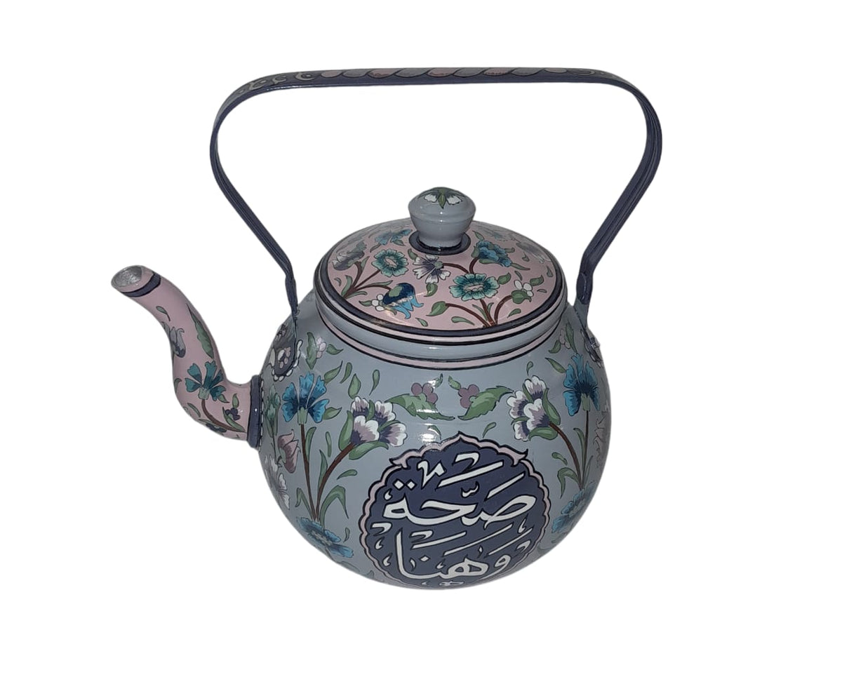 Tea Pot Hand Painted Aluminum -20 Cups