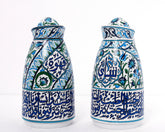 Set 2 Thermos White Hand Painted Qishani Calligraphy (1 Liter)