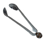 Tongue Hand Hammered Aluminum with Ball Solid Walnut Wood with Inlay Seashell Mother of Pearl